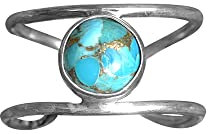 Meadows Kupfertürkiser Ring, 925er Sterlingsilber Ring, Geburtstagsgeschenkring für Sie, Boho Ring Größe 8 USA