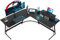 JUMMICO Gaming Tisch 120x120x75cm,Schreibtisch mit Monitorständer,Eckschreibtisch,Schreibtisch L Form,Gaming Schreibtisch L-förmiger,Groß Pc Ecktisch,Schwarz