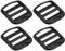 QUARKZMAN Metallo Fibbia Scorrevole Tri-Elica Metallo Fibbie Regolabili, 4pz 25mm(1) Larghezza Interna per Fettuccia Cinturino Zaino, Nero