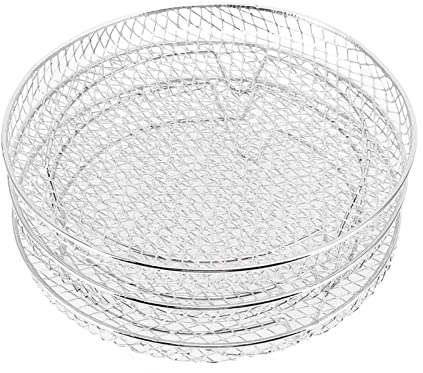 Rejillas Deshidratadoras Apilables para Freidora de Aire, 3 Piezas de Acero Inoxidable de Grado Alimenticio, Rejilla para Freidora de Aire para Deshidratación de Carne de Frutas