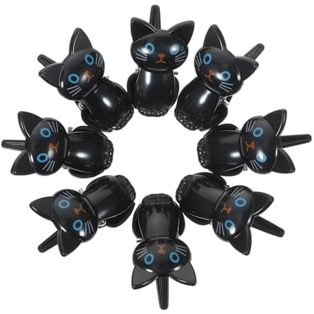 STOBOK 8pcs Cute Cat Shaped Sealing Clips Food Bag Clips Reusable Plastic for Snack Bags Potato Chips Office Use