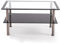 Rattanland® Table basse en verre, table de salon, table basse, table de salon, table basse, table de salon, 2 étagères en verre trempé, 90 cm x 50 cm x 43 cm H (transparent - noir)