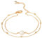 Jenosy 14K Vergoldet Große Armband Damen Gold mit Weiß Perle Schicht Personalisiertes Verstellbar Anhänger Armband für Frauen Mädchen Schmuck