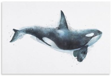 TINCHEW Orca Poster Tapisserie, Kunstdruck, Wandbild, Foto, Farbe, Tapisserie, hängendes Bild, Familie, Schlafzimmer, Dekoration, Geschenk, 20 x 30 cm
