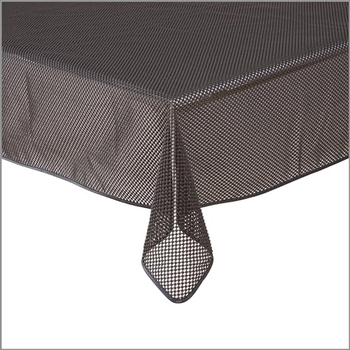 Tischdecke Gartentischdecke Karo Anthrazit 130x160 cm Outdoor Weichschaum PVC rechteckig Terrasse Garten rutschfest wetterfest