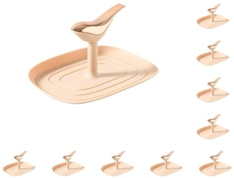 Leisurealeaneag Juego de 10 soportes para tapas de ollas, organizador de cocina, organizador decorativo para el hogar, soporte para cucharas con bandeja, color rosa