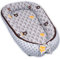 PaLulli Kuschelnest 2-seitig Babynest Babynestchen Baby Nest Nestchen Reisebett Wickelauflage Kuschelbett, Kokon Kokon für Babybett - Babys und Säuglinge, 100% Baumwolle Oeko TEX (Grey Forest)