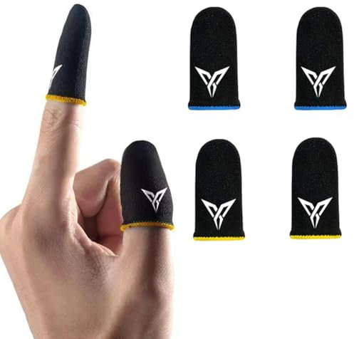 4 Pcs Dedales para Jugar al Movil Transpirable Gaming Disparos sensibles al Sudor, PUBG Mobile Game Finger Sleeve, Anti-Sudor Pantalla táctil de Dedo Manga