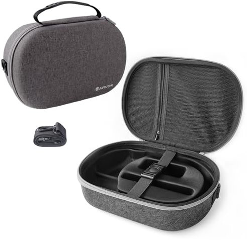 ARVOK Carrying Case for Apple Vision Pro, Hard Travel Case for Apple Vision Pro and Battery Charging Cable and Other Accessories, VR Gaming Headset Case Suitable for Travel and Home Storage, Gray