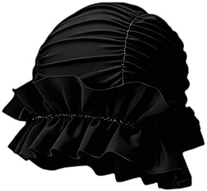 Cuffia da bagno Elastica per donna, Cuffia da Nuoto Morbida, Bordi a Volant, Cappelli da Piscina di Grandi dimensioni, per Donne e Uomini, Capelli Più Lunghi e Spessi