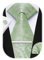 Enlision Cravate pour Homme Vert Sauge Cravates Boutons de Manchette Carrés avec Pince