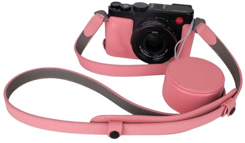 VOVMOEYA Protective Camera Case Kit for Leica D-LUX8 Camera,for Leica DLUX8 Half Case D-LUX 8 Camera Cover with Front Lens Cap with Shoulder Strap-Pink