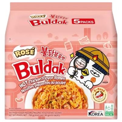 Buldak Rosé Hot Chicken Flavor Ramen (5 x 140g) 700g | Korean Fire Noodles