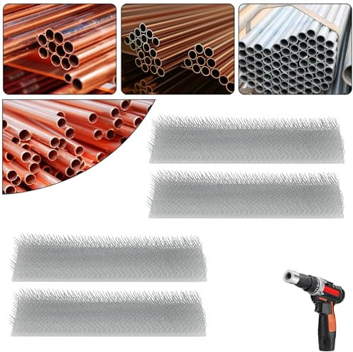 Flintronic 4PCS Copper Pipe Cleaner Brush, 22mm Copper Pipe Cleaner Replacement Brushes, Drill Tube Cleaning Replaceable Brush, Drill Attachments, Sutibale for Electric Drill Bit, Easy Installation