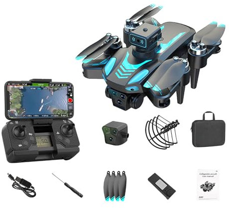 Drohne mit Kamera 4K für Erwachsene RC-Quadrocopter mit Automatischer Rückkehr FPV Drohne Follow Me Brushless-Motor Flugroute Höhenhaltung HeadlessModus