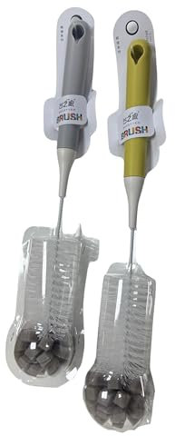 Bargain House Bottle Brush Cleaner with Sponge Scrub, Long Handled Brush for Bottles, Cups, & Mugs,Glasses, Easy Cleaning, Soft Bristles, Perfect for Baby Bottles, and Kitchen Use (Assorted Colours)