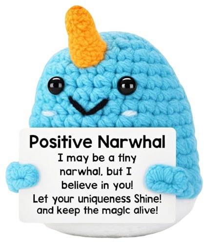 MLZTINGR Positive Häkelhai Delphin | Emotional Support Shark | Hai Gehäkelte Kuscheltiere für Haifischliebhaber zum Stressabbau dekorative Puppenverzierung
