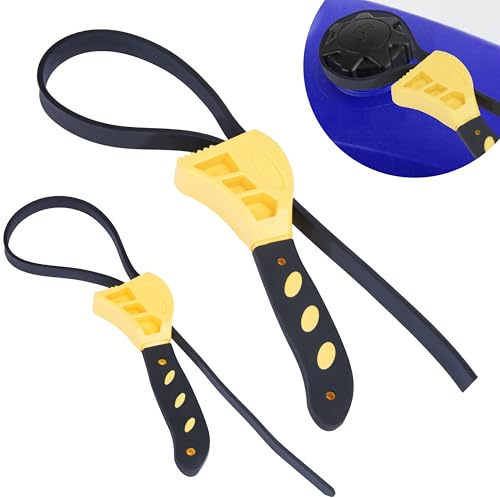 2 Pack Plumbing Strap Wrench, Rubber Strap Wrench, 24 and 20, Strap Wrenches for Water Filter, Adjustable Rubber Jar Opener for Water Filters, Plumbing, Sink, Faucet