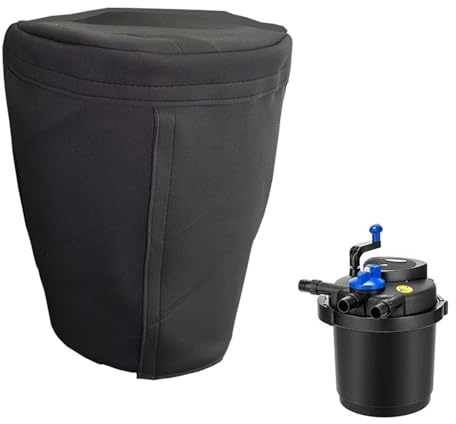Tissting Insulated Pond Filter Cover 13x16in, Winter Pressurized Biopool Filter Heat Shield, Waterproof Neoprene Pond Filter Insulation Cover for Outdoor Garden Pool