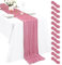 12 Stück Staubige Rose Seihtuch Tischläufer 3 m Boho Gaze Tischläufer 55 x 300 cm rustikal romantisch Langer Tischläufer für Hochzeit Party Brautparty Erntedankfest Weihnachtsdekoration