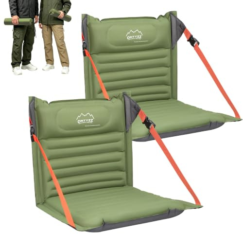 ONTYZZ Stadionsitze Aufblasbares Stadion Sitzkissen mit Rückenlehne Leichter Bodenstuhl Tragbares Polster Wasserdicht Outdoor Klappstühle für Picknick Konzerte Garten Balkon Fischerei Camping Stühle