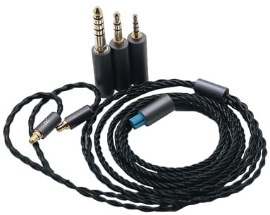 Yaowanguan Balanceado Cable con 4.4mm,2.5mm,3.5mm Adaptador para Sennheiser IE 100 PRO/IE 400 PRO/IE 500 PRO Auriculares Dinámicos Intraurales,3 en 1 repuesto platea actualización Cable(Negro)