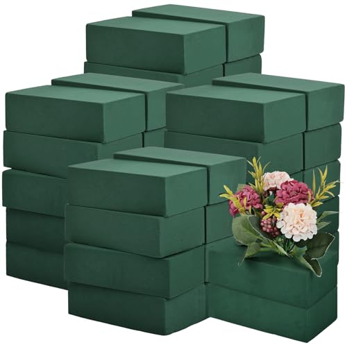 40 Stück Grünes Floristenmoos – 14x8x4.5cm Nass & Trocken Phenolkunststoff Blöcke für Frisch- und Kunstblumenarrangements, Hochzeiten, Beerdigungen, DIY Floristik & Blumenkasten