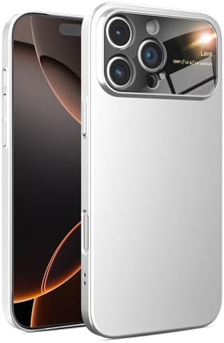 YEBMoo phone case, made of PC material with spraying process, features a delicate touch and precise cutouts, for iPhone 16 Pro Max 6.9 (Silver, iPhone 16 Pro Max)