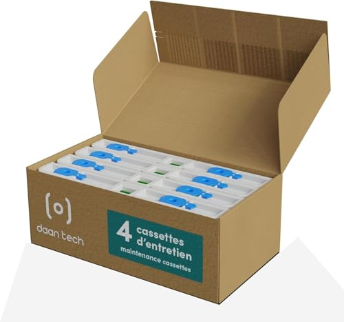 Daan Tech Pack de 4 Cassettes d’Entretien pour Bob le Lave-Vaisselle – Bob Cassettes de Lavage – Nettoyage en Profondeur, Élimine Graisses Incrustées et Résidus Alimentaires