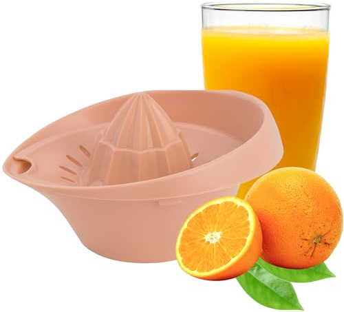 ChicHouse Spremiagrumi Manuale in Plastica, Semplice - Robusto - Presa Ovale per Frutta, Arance e Limoni, Universale - Ideale per Cucina, Bar e Viaggi-Lavabile in lavastoviglie (Rosa cipria)
