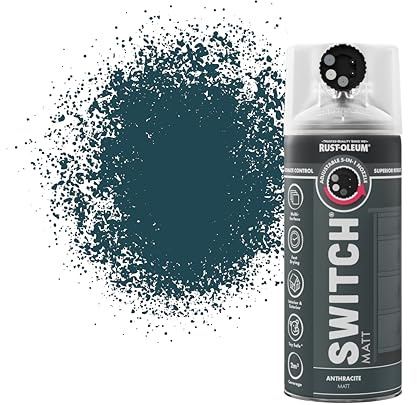 Rust-Oleum Switch 5 in 1 Nozzle Multi Surface Topcoat Decorative Spray Paint Aerosol 400ml Anthracite Matt Finish