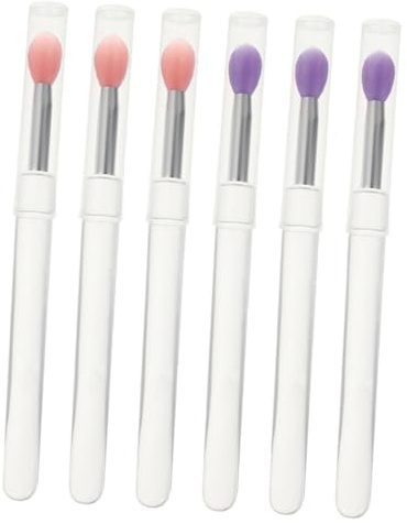 Zerodeko 6pcs Silicone Lip Mask Brush Applicator Portable Lipstick Brush Caps Lip Balm Makeup Tool for Eyeshadow Application and Daily Use
