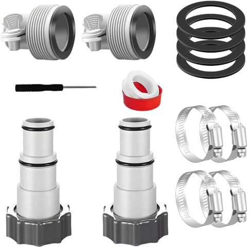 Lot de 4 Adaptateur Tuyau Piscine,Nsemble D'Adaptateurs Tuyau Piscine,Adaptateur Tuyau Pour Pompe,Adaptateur Piscine, Rechange Filetage IntéRieur,Raccord pour Tuyau Piscine Intex Ø 32 et 38 mm