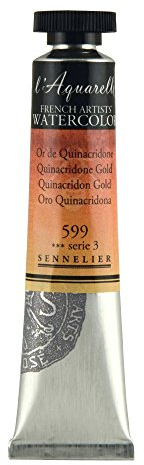SENNELIER L'Aquarelle French Watercolor, 21ml Tube, S3 Quinacridone Gold