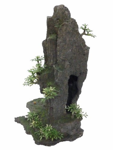 Aquariumh2o Rock Peak With Plants Aquarium Ornament for aquariums and fishtanks decor