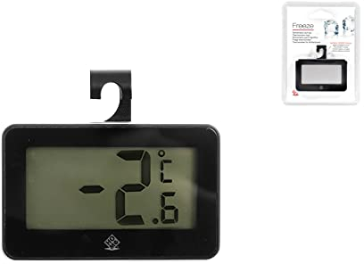 Home 8679600 Thermomètre numérique pour réfrigérateur congélateur, plastique, noir