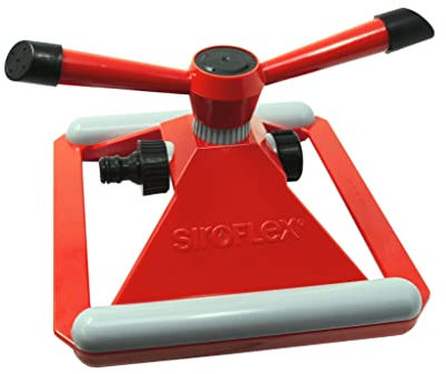 Siroflex 4640/S Aspersor Automático Gemini de 2 Brazos con Enchufe| Made In Italy | Aspersor Rotatorio | Rociador Dinámico Profesional | Rociador Automático de Jardín