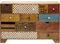 Kare Design Kommode Soleil 14 Schübe, modernes TV Sideboard mit bunten Retro Lackierungen, Braun, 80x115x36cm (H/B/T)
