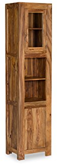 Woodkings® Hochschrank Leeston Echtholz Palisander Badhochschrank massiv Badmöbel Badezimmer Badezimmerhochschrank Badschrank Bad Wandschrank Massivholz