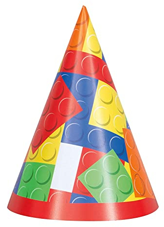 Partyhüte - Bausteine Geburtstagsparty - 8er-Pack