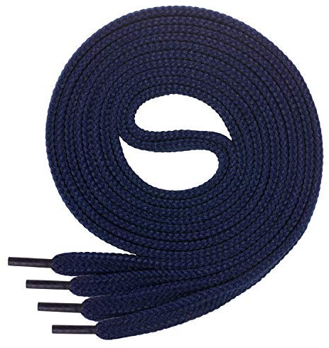 Di Ficchiano 1 Paar SCHNÜRSENKEL dunkelblau flach 7mm breit für Sneaker Sportschuhe Lederschuhe - flache Schuhbänder sehr reißfest - Shoe Laces Farbe: dunkelblau 80cm