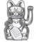 Chinesische Glückskatze. Winkende Katze. Maneki Neko viel Glück. SILBER, M (10x6x15cm)