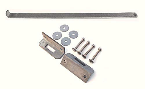 Dio-Met GARDEN SHED LOCK BAR, FACTORY/GARAGE/OFFICE DOOR SECURITY - HEAVY DUTY STEEL - GALVANISED AND POWDER COATED BLACK FINISH (1000mm)