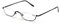 Inlefen Reading Glasses Spring Hinges Unisex Half Moon Half Frame Slim Reading Glasses Vintage Metal Semi Rimless Eyewea (Black +1.00)