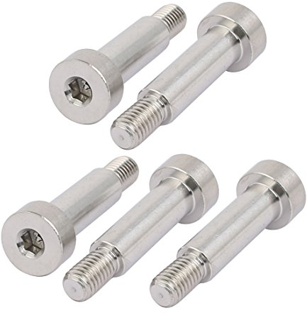sourcing map 5Stk. 304 Edelstahl Sechskant Schulter Bolzen 10mm Schulterdurchm. 30mm Länge M8 de