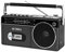 Victrola Mini Boombox Bluetooth con Reproductor de Casete, grabadora y Radio Am/FM