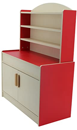 Sweety Toys 12411 Kinder Kaufladen Theke Spielzeug aus Holz ROT