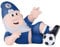 FOCO Offizielles Lizenzprodukt Chelsea FC Grätschender Fußball-Gartenzwerg