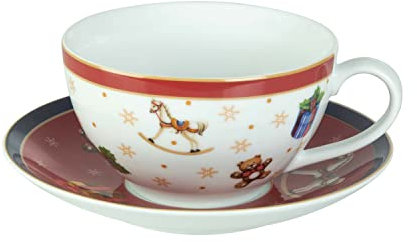 KASANOVA Tazza Colazione Natalizia in Porcellana, 450 ml