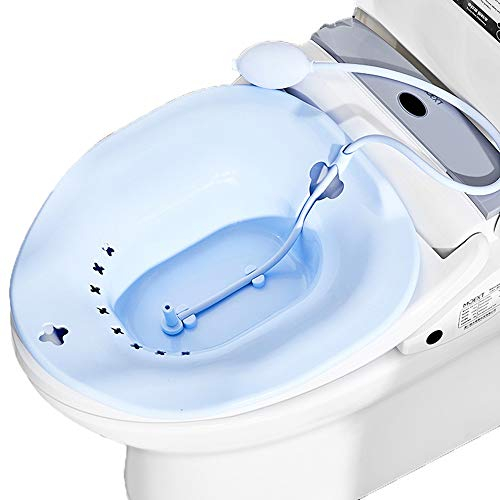 Sitzbad Bidet Einsatz,Bidet Einsatz für Toilette Sitzbadewanne Toiletteneinsatz Bidetbecken Bidet Sitzbecken für Hämorrhoidenbehandlung Wochenbettpflege Schwangere und ältere Menschen - Blau